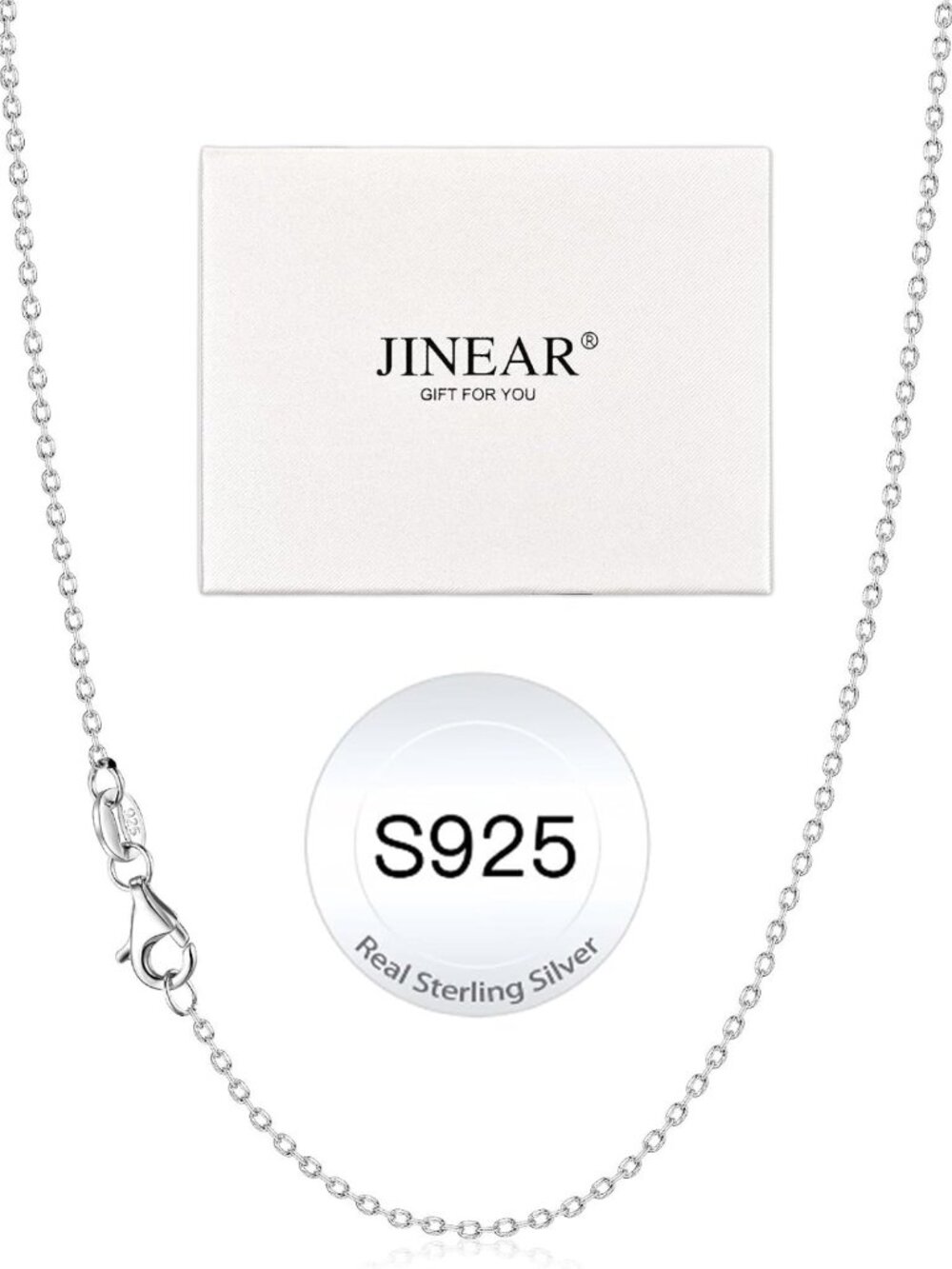1mm 925 Sterling Silver Cable Chain Necklace for Women - Dainty & Elegant